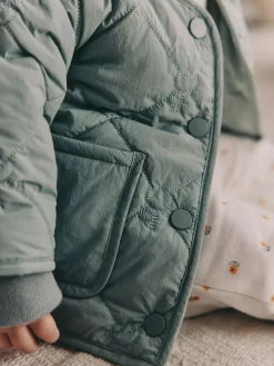 Next Sage Green Tulip Quilted Nylon Baby Jacket (0mths-2yrs)^ Coats, Jackets & Pramsuits|Coats, Jackets & Pramsuits