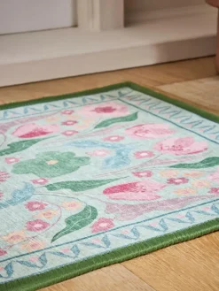Next Sage Green Washable Bettie Floral Print Doormat