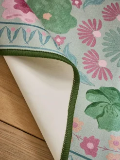 Next Sage Green Washable Bettie Floral Print Runner^ Rugs & Runners