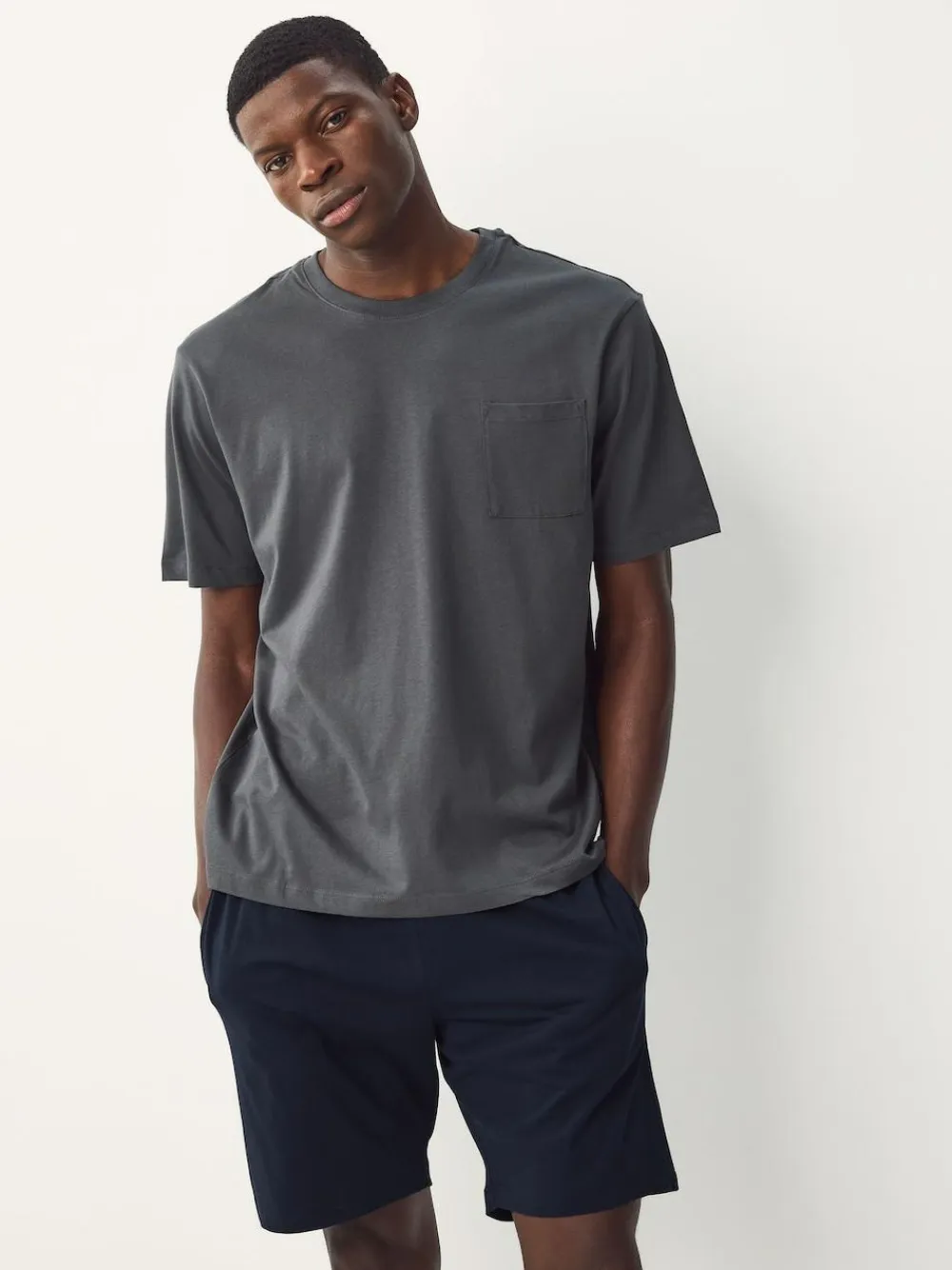 Best Next Sage Green/Slate Grey Jersey Short Pyjamas Set 2 Pack