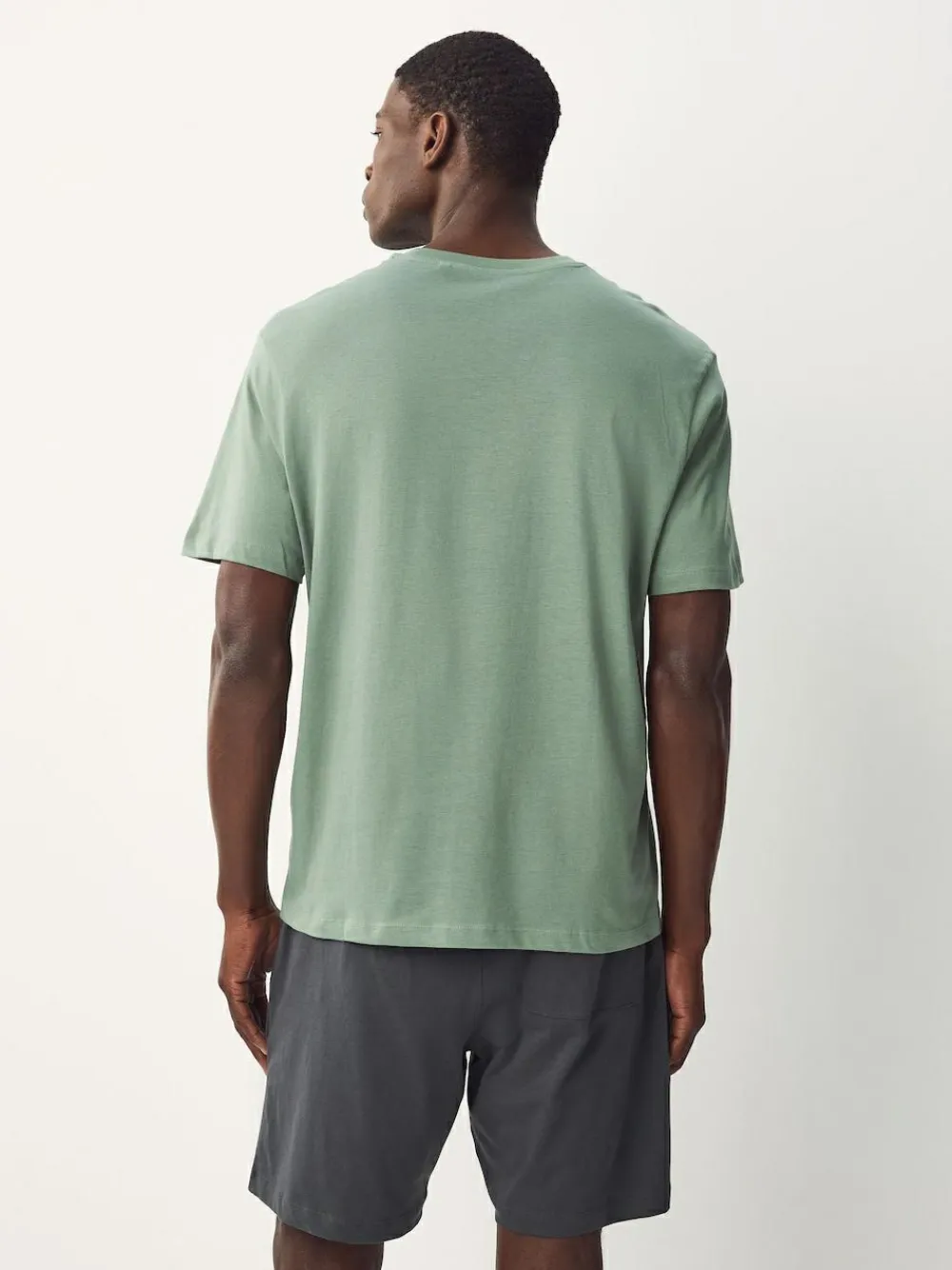 Best Next Sage Green/Slate Grey Jersey Short Pyjamas Set 2 Pack