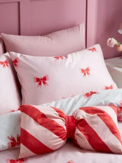 Sassy B Pink Dotty Bows So Soft Reversible Duvet Cover Set^ Branded Bedlinen