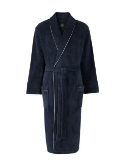 Sale Savile Row Company Blue Fleece Dressing Gown With Piping