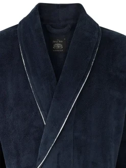 Sale Savile Row Company Blue Fleece Dressing Gown With Piping