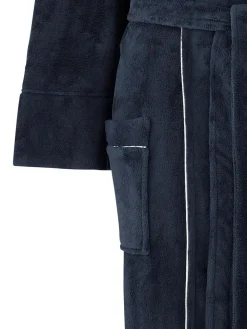 Sale Savile Row Company Blue Fleece Dressing Gown With Piping