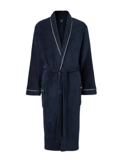 Discount Savile Row Company Lightweight Soft Fleece Rope Edge Dressing Gown Blue