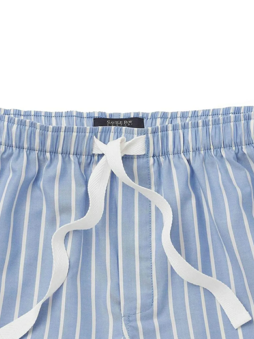 Sale Savile Row Company Blue Twill Wide Stripe Cotton Lounge Shorts