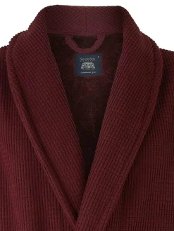 Online Savile Row Company Lightweight Soft Waffle Fleece Dressing Gown Red
