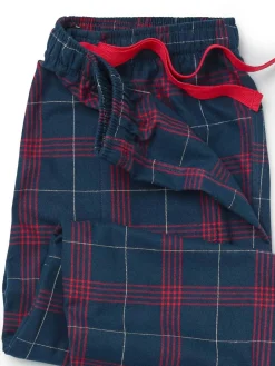 Savile Row Company Red Window Check Brushed Cotton Twill Pyjama Bottoms^ Pyjamas