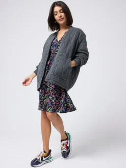 SCAMP & DUDE Black Quilted Bolt Bomber Jacket Light Washed^Women Coats & Jackets|Coats & Jackets