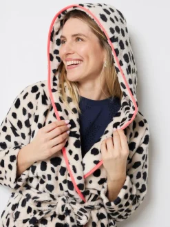 SCAMP & DUDE Cream Cheetah & Lightning Bolt Dressing Robe^Women Bathrobes