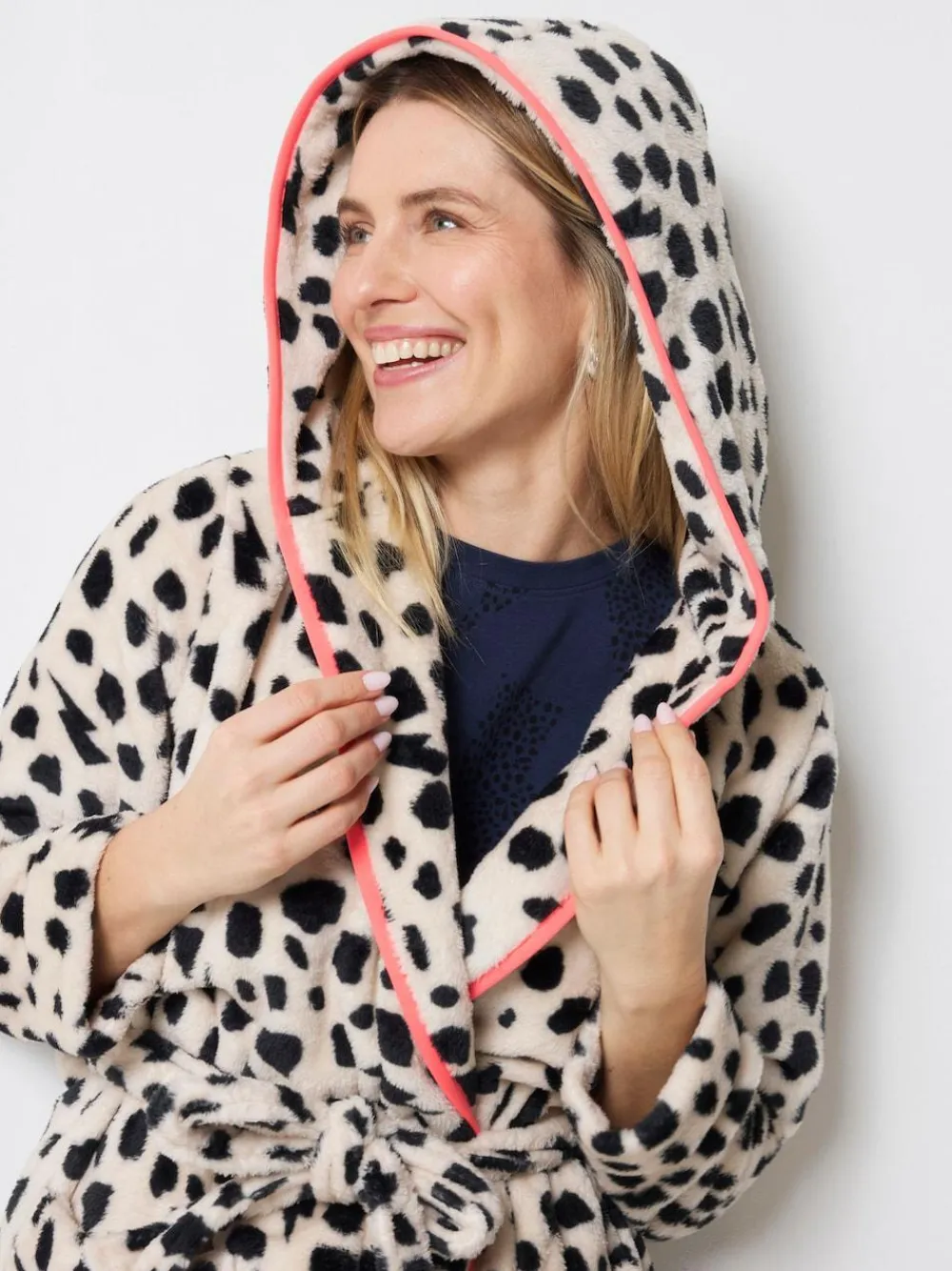 SCAMP & DUDE Cream Cheetah & Lightning Bolt Dressing Robe^Women Bathrobes