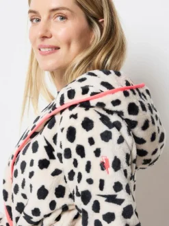 SCAMP & DUDE Cream Cheetah & Lightning Bolt Dressing Robe^Women Bathrobes