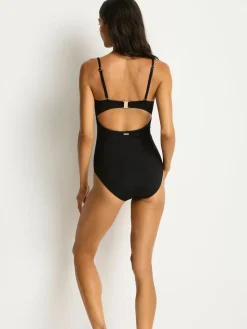 Sea Level Black Elysian V Bar Bandeau Swimsuit