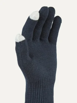 Online Sealskinz Blue Hanworth Solo Merino Gloves
