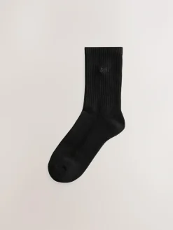 Discount self. Black 3 Pack Cushion Sole Lounge Ankle Socks 3 Pack