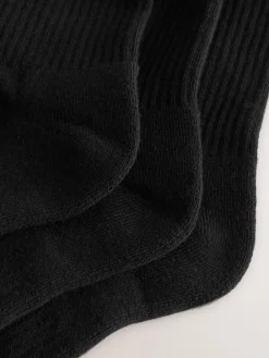 Discount self. Black 3 Pack Cushion Sole Lounge Ankle Socks 3 Pack