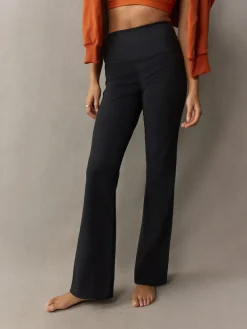 New self. Rib Wide Leggings Black