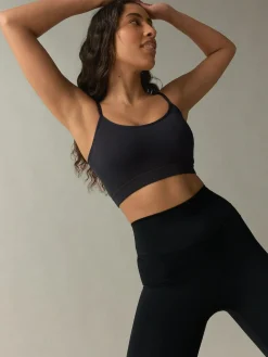 New self. Seamless Rib Long Line Bralette 2 Pack Black/White