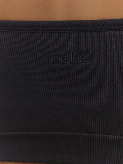 New self. Seamless Rib Long Line Bralette 2 Pack Black/White