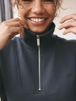 New self. Half Zip Modal Sweatshirt Blue