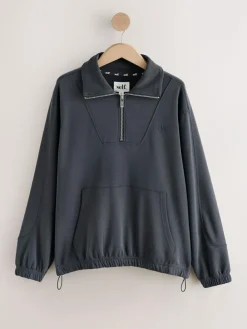 New self. Half Zip Modal Sweatshirt Blue