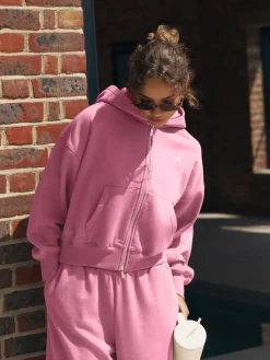 New self. Hooded Zip Through Jacket Bright Pink