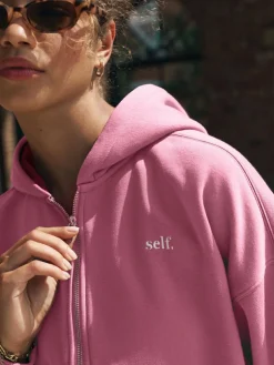 New self. Hooded Zip Through Jacket Bright Pink