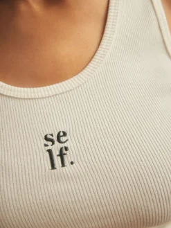 self. Cotton Rib Scoop Neck Vest^Women Loungewear