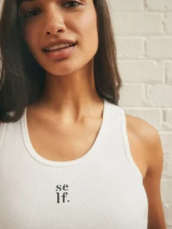 self. Cotton Rib Scoop Neck Vest^Women Loungewear