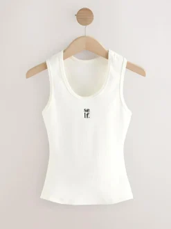 self. Cotton Rib Scoop Neck Vest^Women Loungewear