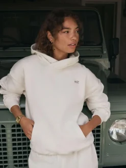 Hot self. Ecru White Hoodie