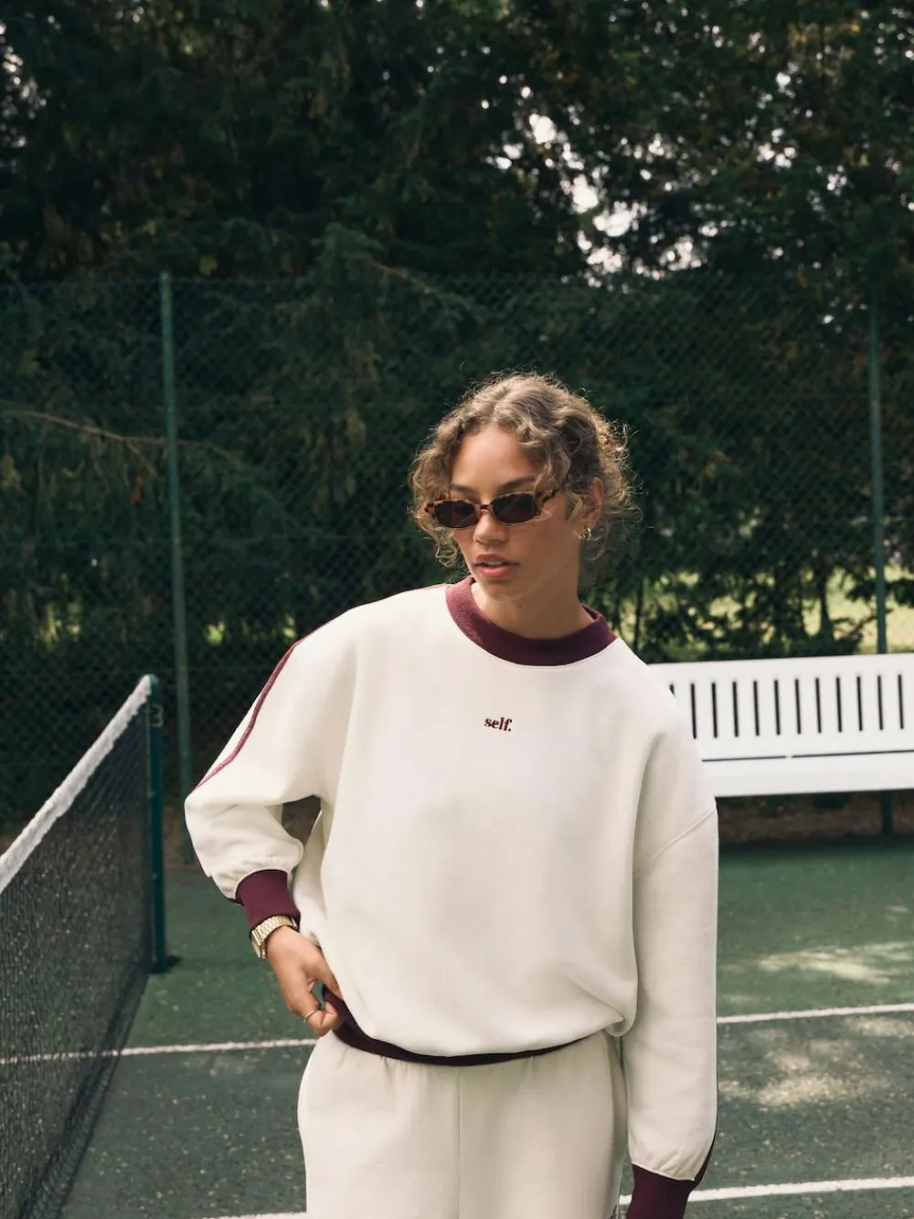 self. Ecru/BerryColourblock Sweatshirt^Women Hoodies & Sweatshirts|Loungewear