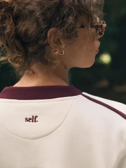 self. Ecru/BerryColourblock Sweatshirt^Women Hoodies & Sweatshirts|Loungewear