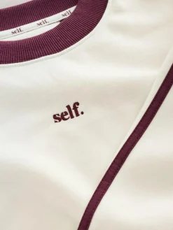 self. Ecru/BerryColourblock Sweatshirt^Women Hoodies & Sweatshirts|Loungewear
