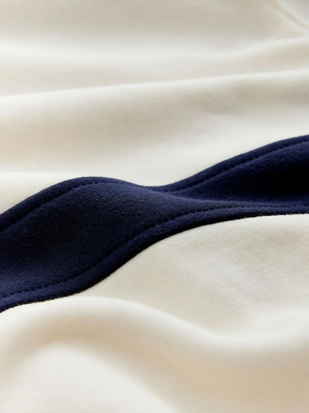 self. Ecru/Navy Half Zip Fleece Top^Women Loungewear|Hoodies & Sweatshirts