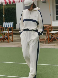 Best self. Ecru/Navy Wide Leg Joggers