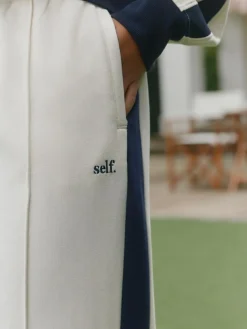Best self. Ecru/Navy Wide Leg Joggers