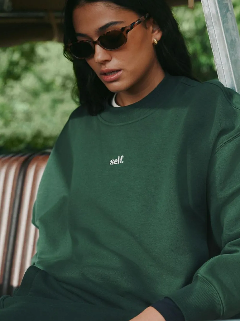 Discount self. Green Cuffed Joggers