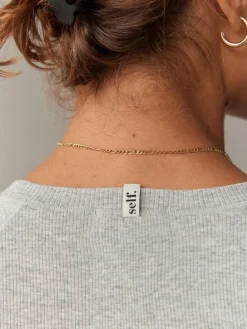 self. Grey Fitted Rib T-Shirt^Women Loungewear