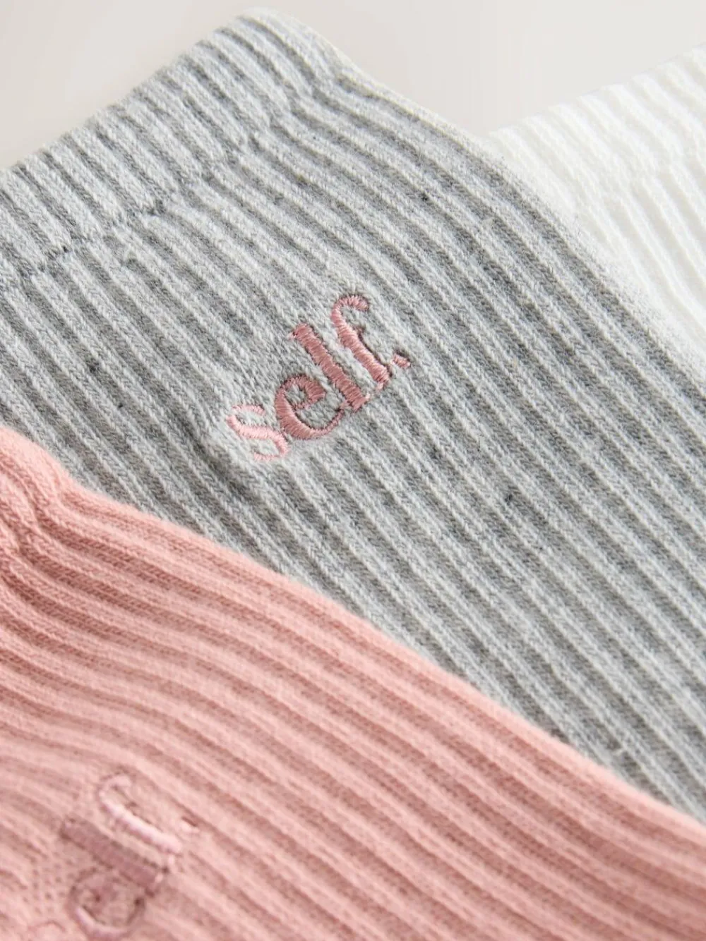 Online self. Mauve/Grey/Cream 3 Pack Cushion Sole Lounge Ankle Socks 3 Pack