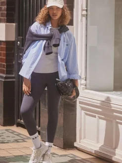 self. Navy High Waist Leggings