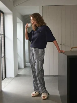 New self. Short Sleeve Pyjamas Navy Stripe