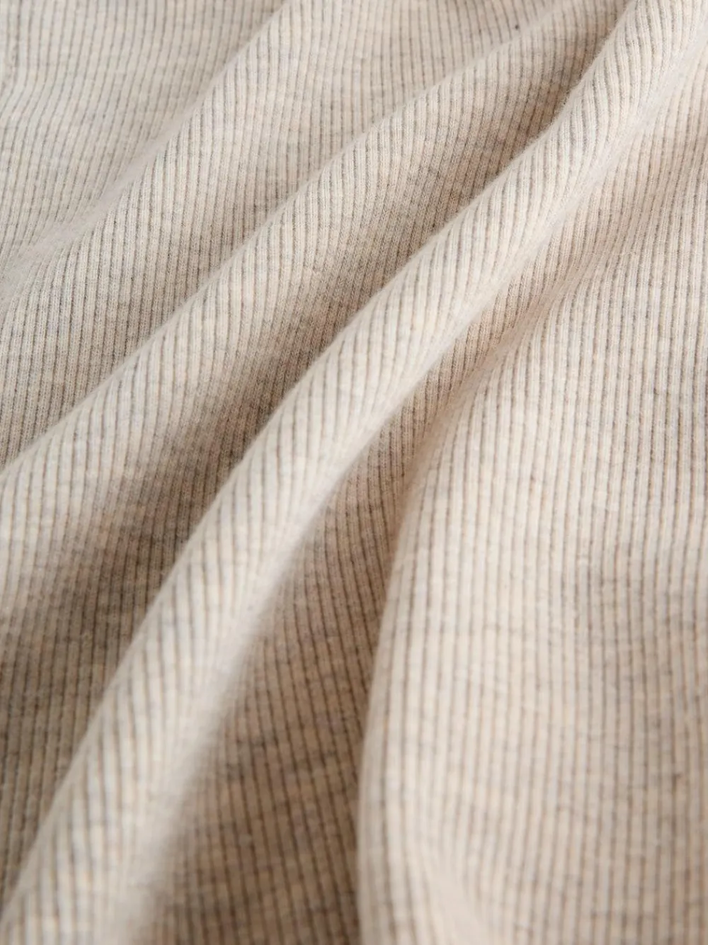 Discount self. Ribbed Button Through Pyjamas Oatmeal