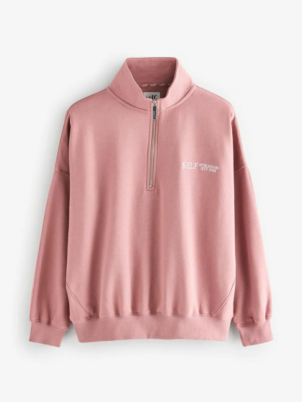 Outlet self. Half Zip Sweatshirt Pink