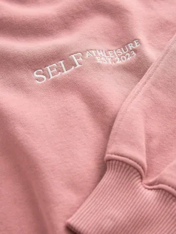 Outlet self. Half Zip Sweatshirt Pink
