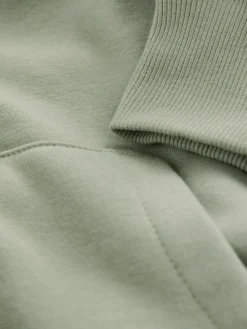 Online self. Hooded Zip Through Jacket Sage Green