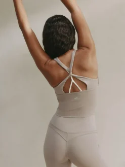 Hot self. Twist Back Crop Top Stone