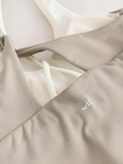 Hot self. Twist Back Crop Top Stone