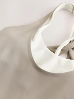 Hot self. Twist Back Crop Top Stone